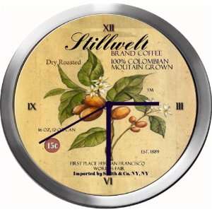  STILLWELL 14 Inch Coffee Metal Clock Quartz Movement 