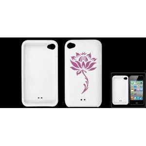  Gino Soft Silicone Fuchsia Flower White Skin for iPod Touch 