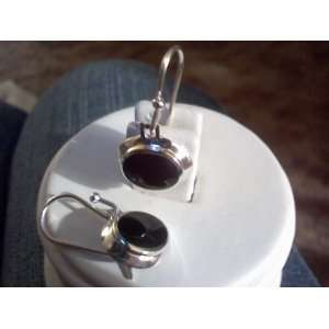  Authentic New Black Onyx Marked 925 Sterling Silver Dangle 