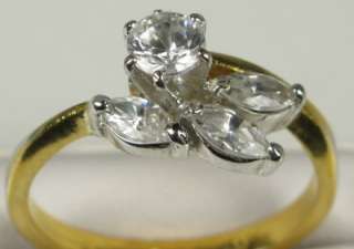 Estate 1.40ctw Diamond Cut White Topaz 18K GE Ring   3.3g   Size 10 