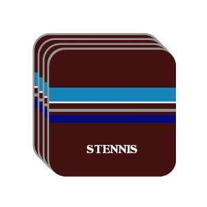 Personal Name Gift   STENNIS Set of 4 Mini Mousepad Coasters (blue 