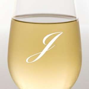  Script Monogram Stemless Wine Glass