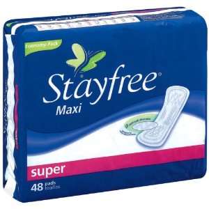  Stayfree Super Maxi Pads, Heavy Protection, Economy Pack 