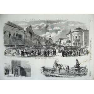  1856 Moscow Russia Market Buildings Telashca Horse Cart 