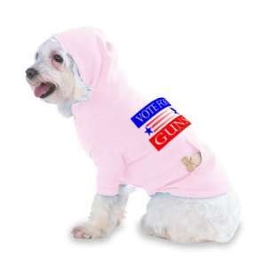 VOTE FOR GUNS Hooded (Hoody) T Shirt with pocket for your Dog or Cat 