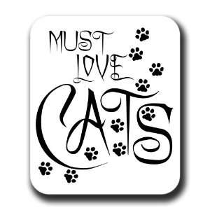  Must Love Cats Paw Print Art Mouse Pad 