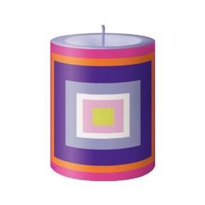  Candle, La Vela, Squares, Designer Decorated Candle w 