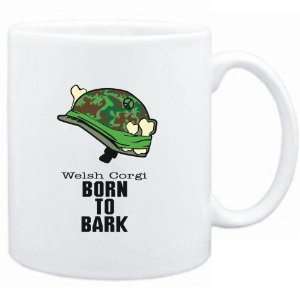  Mug White  Welsh Corgi / BORN TO BARK  Dogs