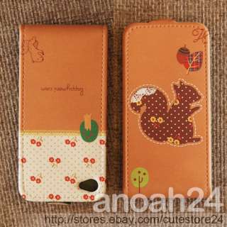 Spring Time(Squirrel)/HAPPYMORI Korean cute leather case cover for 