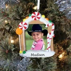  Personalized Ginger Bread House picture Frame Ornament 