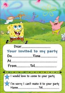 Spongebob Squarepants Party Invitations 30 Pack  
