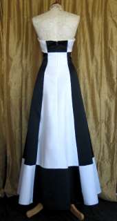 NWT Jessica McClintock Black and White Satin Formal Gown Size 11 