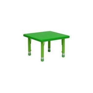   Square Height Adjustable Green Plastic Activity Table 