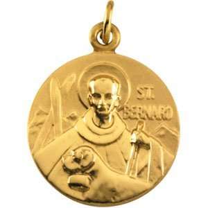  14K Yellow Gold St. Bernard Medal Jewelry