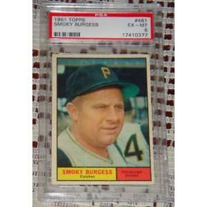  1961 Topps Pittsburgh Pirates Smoky Burgess Card PSA 6 