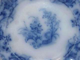 ANTIQUE CARLTON FLOW BLUE DINNER PLATE ENGLISH 1850S  