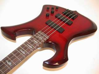 Dean SPIRE Bass,Trans Red, 2 Dean 3 Band Active Pickups  