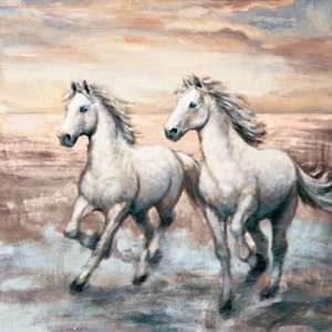  Ralph Steele 27.5W by 27.5H  Running Horses I CANVAS 