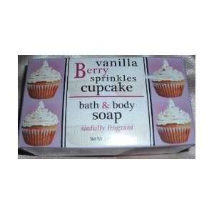  Vanilla Berry Sprinkles Cupcake Bath & Body Soap, Two 7 Oz 