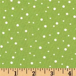  44 Wide Moda Wee Folks Mushroom Cap Dots Green Fabric By 