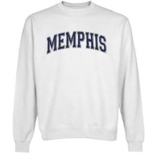  NCAA Memphis Tigers White Arch Applique Crew Neck Fleece 
