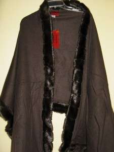womens Cashmere Wool blend faux fur wrap four colors  