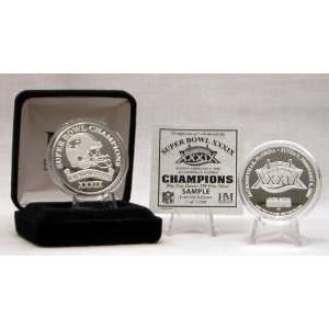  Patriots Superbowl XXXIX Champion Silver Coin   Limited 