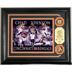 Chad Johnson Dominace Photo Mint W/ Two 24Kt Gold Coins  