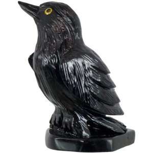  Spirit Animal Carving 3 inch Raven Black Onyx (each)