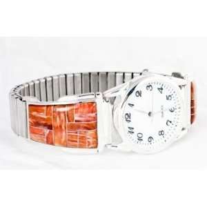  Sterling Silver Spiny Oyster Inlay Mens Watch Size 8.5 