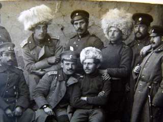   REAL POSTCARD PHOTO WWI RUSSIAN CAUCASIAN UNIFORM SOLDIERS HATS