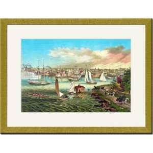   Gold Framed/Matted Print 17x23, Newport Ship Chandlers