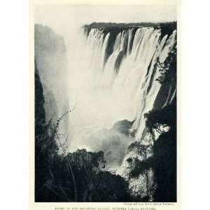  1922 Print Victoria Falls Rhodesia Waterfall Zimbabwe Mosi 