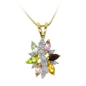  925 With Two Tone 18K Gold Plating and Sparkling Semi Precious Gems 