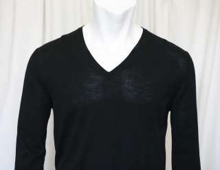 PRADA Mens Classic Black V Neck Sweater Shirt 38/48  