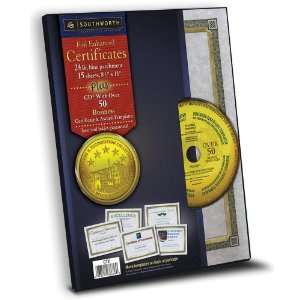 Southworth Foil Enhanced Certificates with CD, 8.5 x 11 inches, Gold 