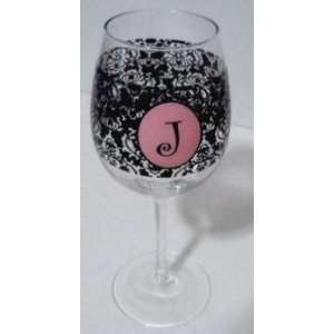  J Monogram Wine Glass   16 fl. oz. 