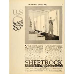  1921 Ad Sheetrock Wallboard Gypsum Walls Ceilings 