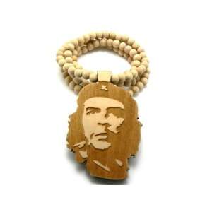  Wooden Natural Che Guevara Pendant with 36 Inch Wood 
