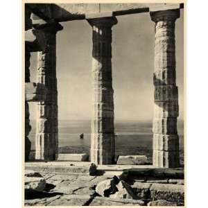  1943 Ancient Ruin Cape Sounion Athens Greek Temple 