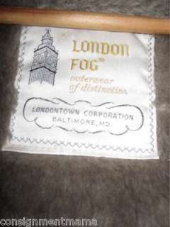 London Fog 42 Long Trench Rain Coat Khaki Lined  