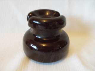Set of 2 Chocolate Brown Ceramic Insulators  