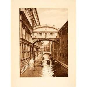  1902 Photogravure Bridge Sighs Ponte Sospiri Canal Venice 