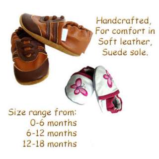 Soft sole Leather Baby Shoes in Brown Soft  