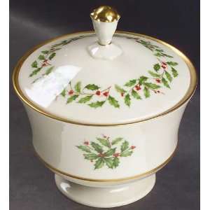  Lenox China Holiday (Dimension) Candy Jar with Lid, Fine China 