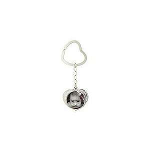  Silver Heart Smile Photo Keychain, Mothers Jewelry 