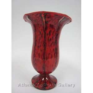  Czech Glass Vase Red