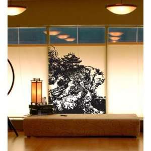    Vinyl Wall Decal Sticker Chinese Village on Cliff 