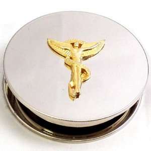 Chiropractor, Chrome Plated Magnifying Glass / Paperweight, tarnish 