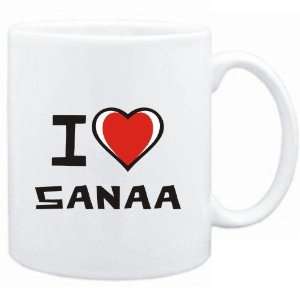  Mug White I love Sanaa  Capitals